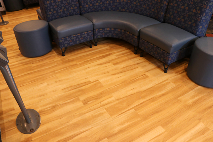 New Flooring in the Seating Area Behind the Lanes